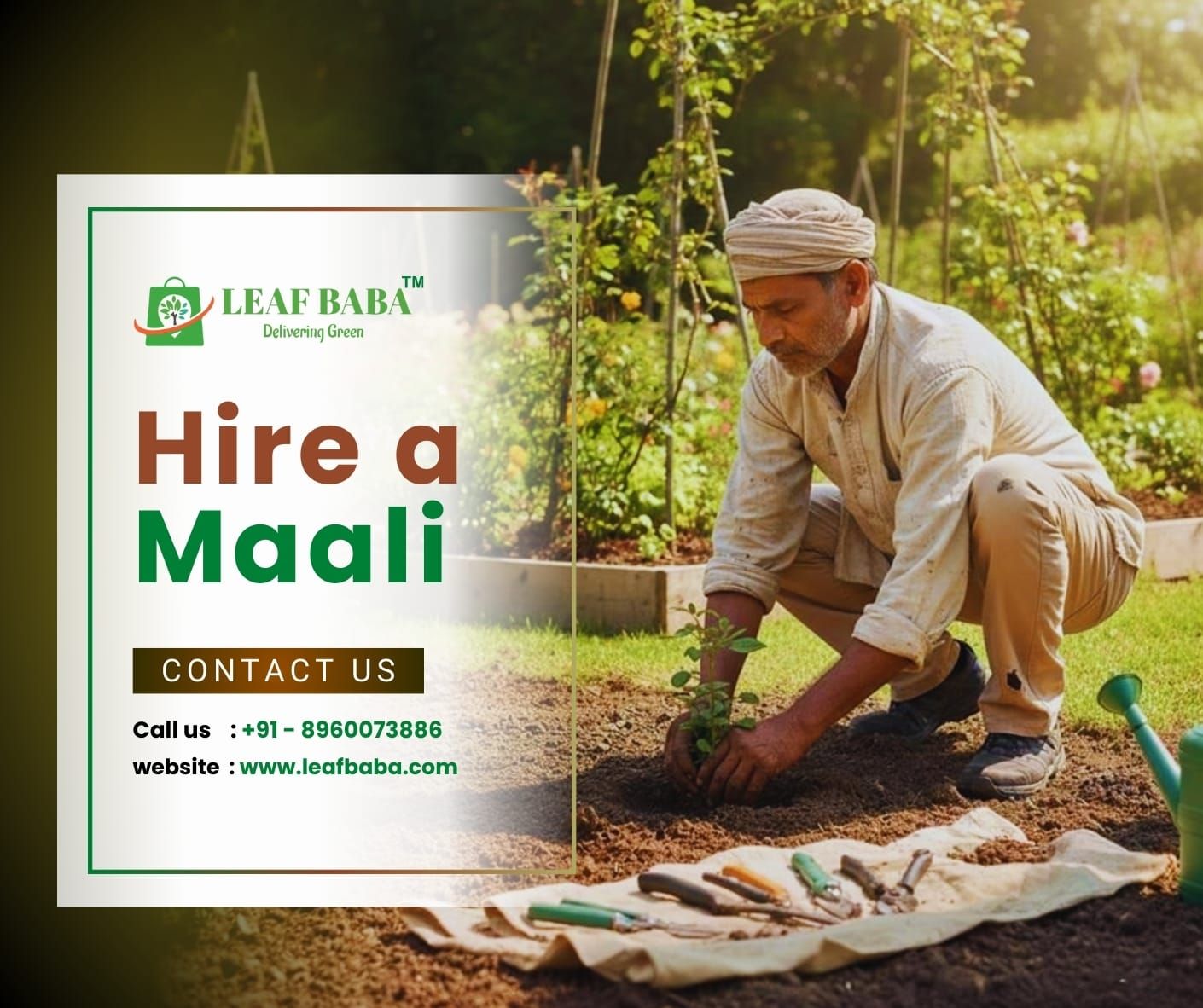 Leaf Baba Facebook ad: Need a gardener?