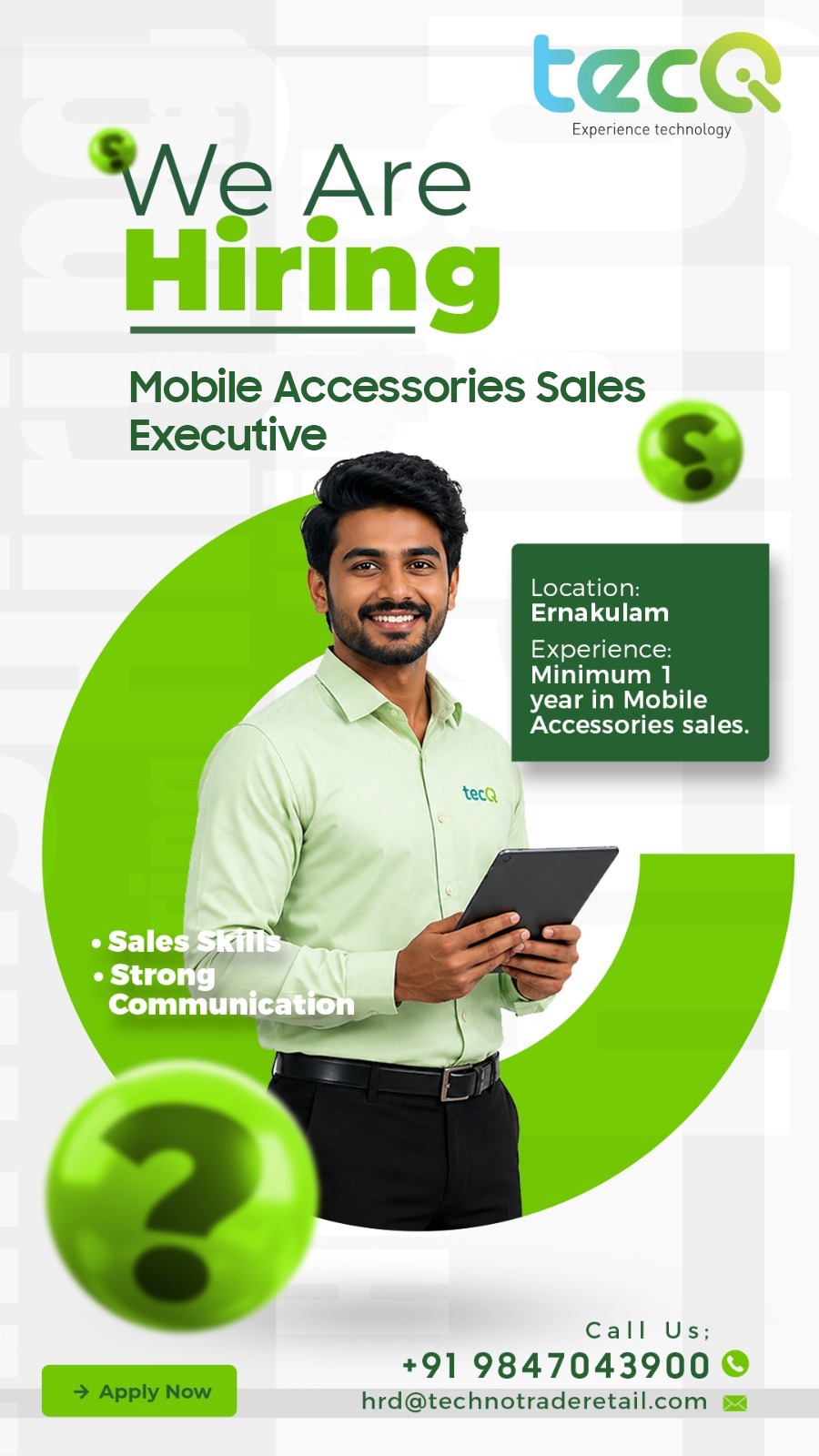 tecQ Facebook ad: What we're looking for: Minimum 1 year of experience in…