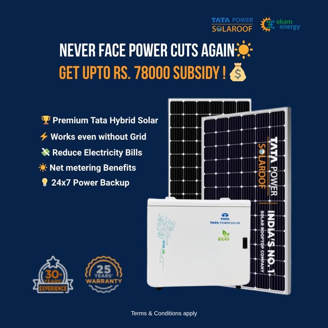 TATA POWER SOLAR Panels Facebook ad: No power cuts