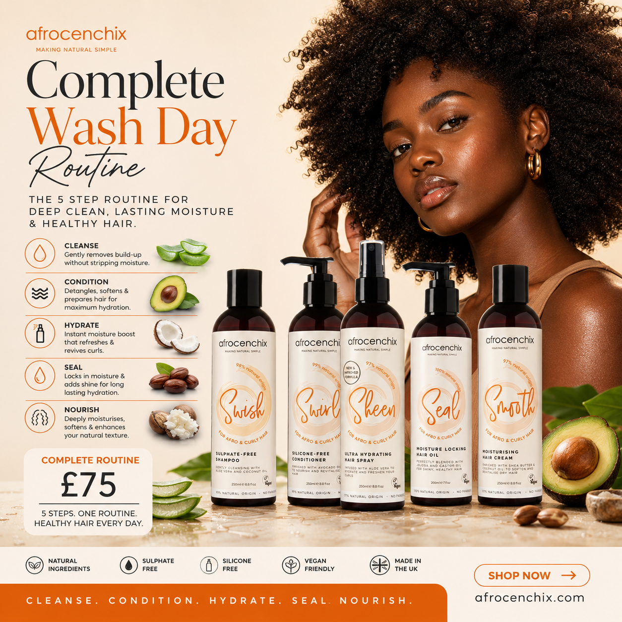 Afrocenchix Facebook ad: Complete Wash Day Routine, £75