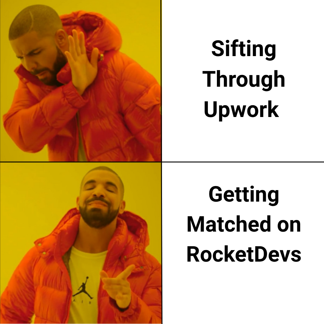 RocketDevs Facebook ad: Find Your Next Developer In Days