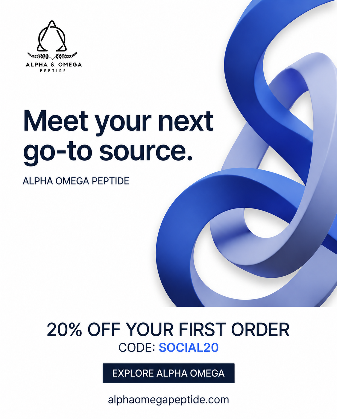 Alpha Omega Peptide Facebook ad: Meet Alpha Omega