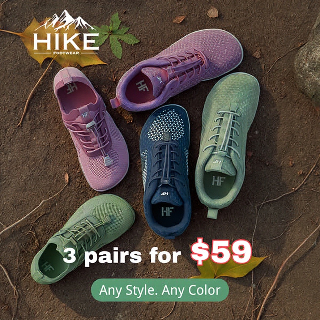 Daily Comfort Shoes Facebook ad: 3 Pairs for 59 - Any style, any color