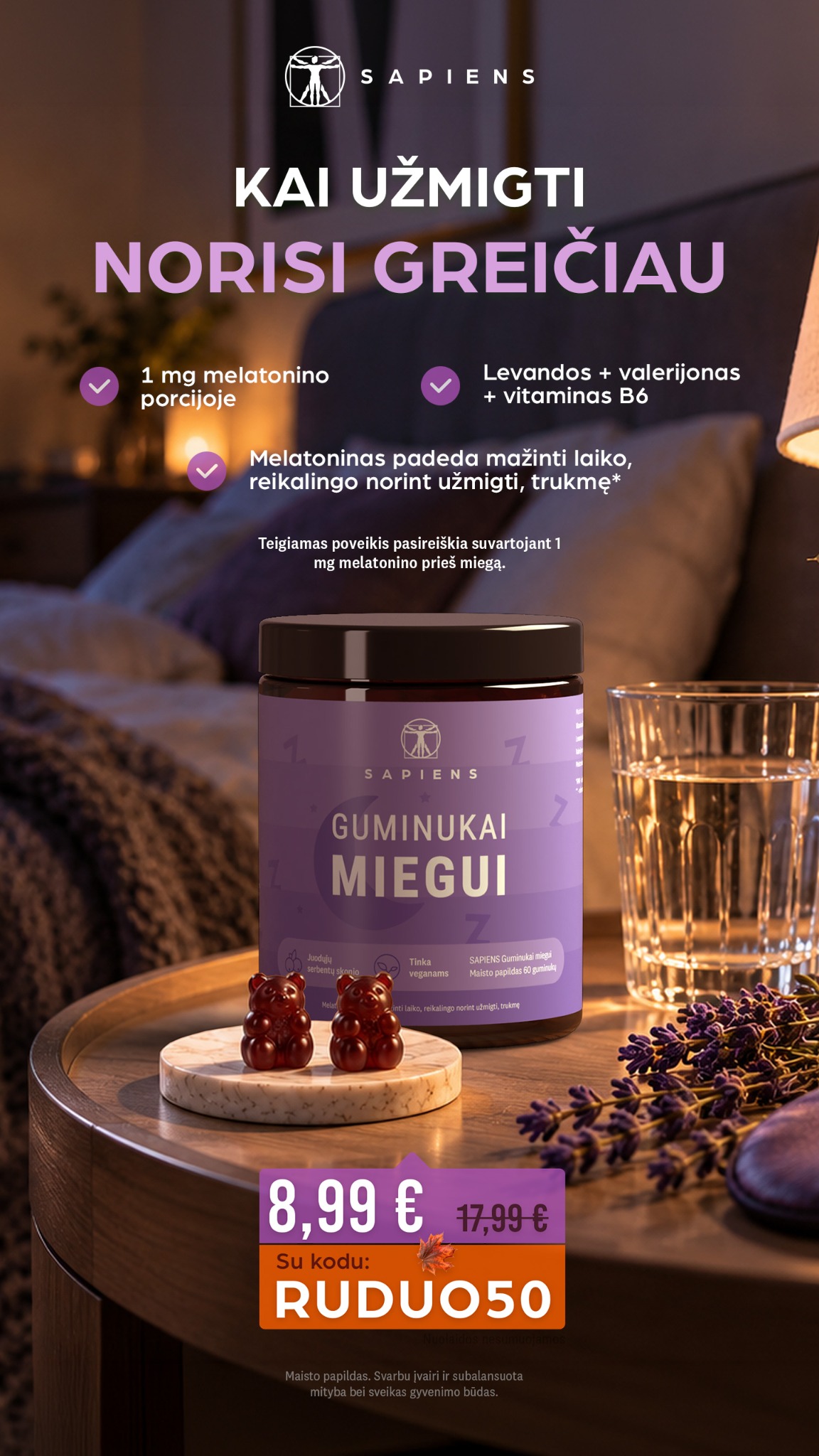 Sapiens Facebook ad: RUDUO50: -50 %