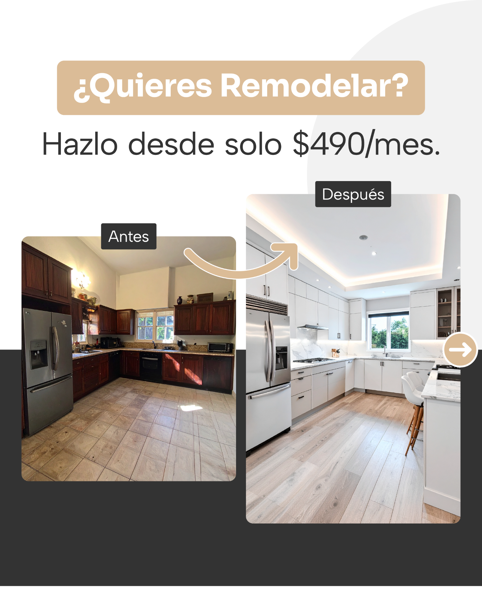 Ahumada General Contractor Facebook ad: ¡Muchos de tus vecinos están remodelando sus casas…