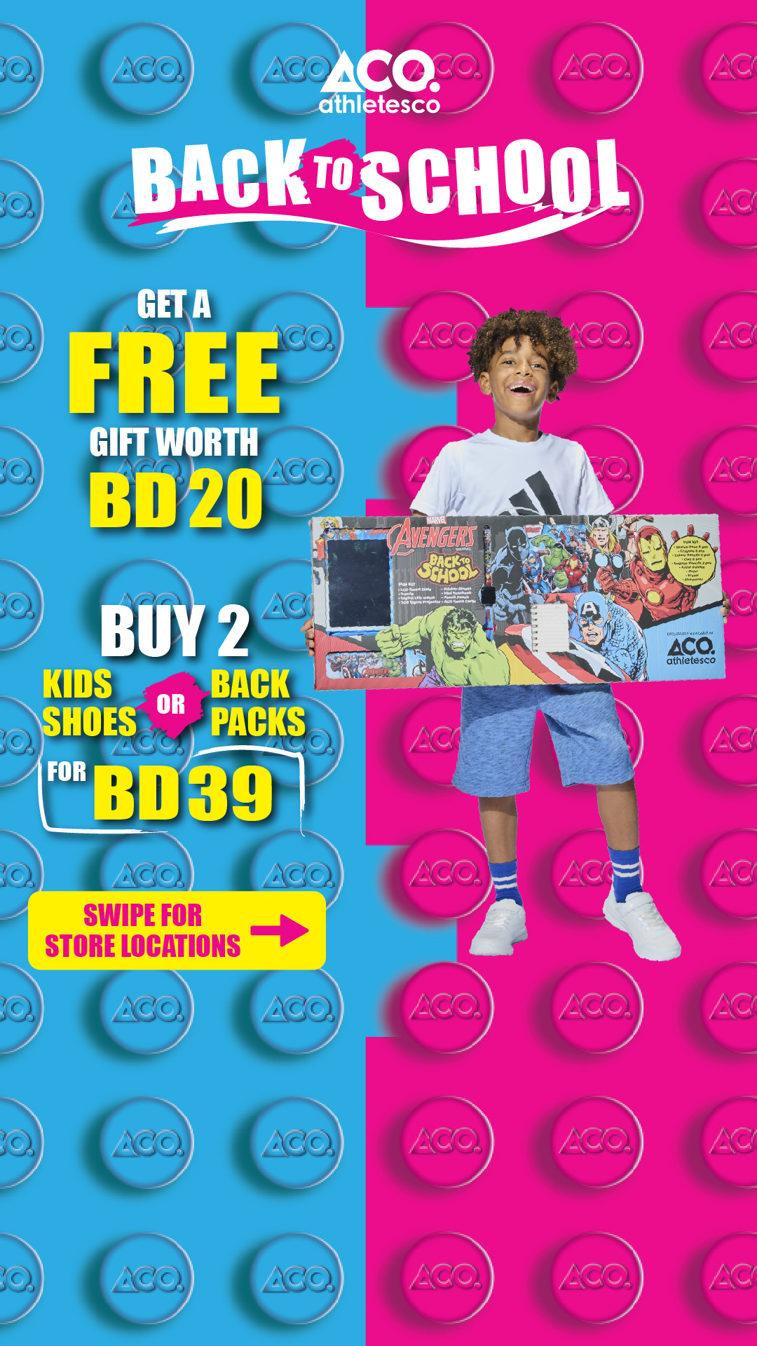 athlete's co. Facebook ad: Buy any 2 school shoes or backpacks and…
