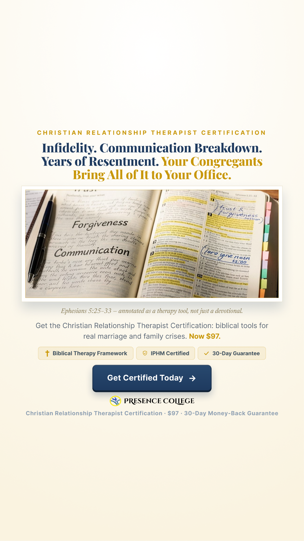 Presence College Facebook ad