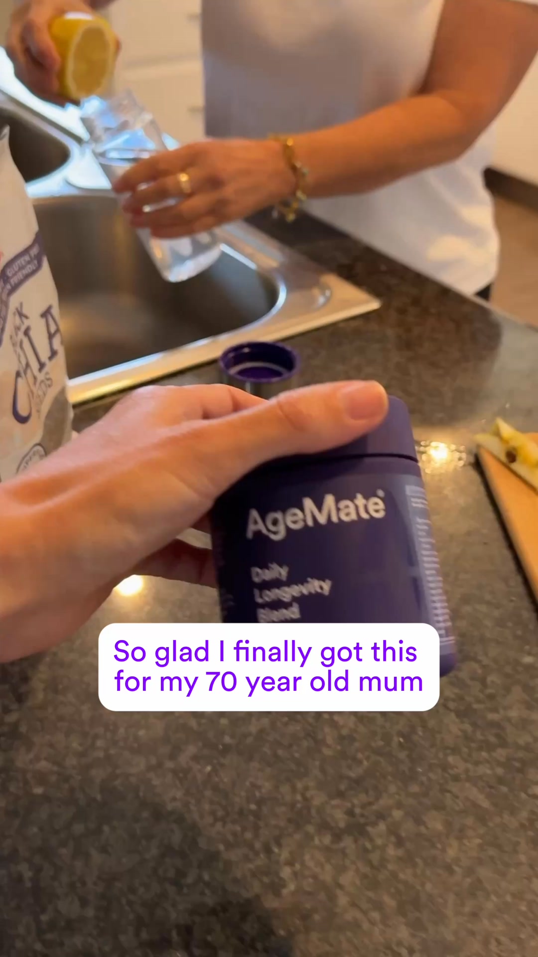 Gen X Well-Being Facebook ad: Agemate Daily Longevity Blend