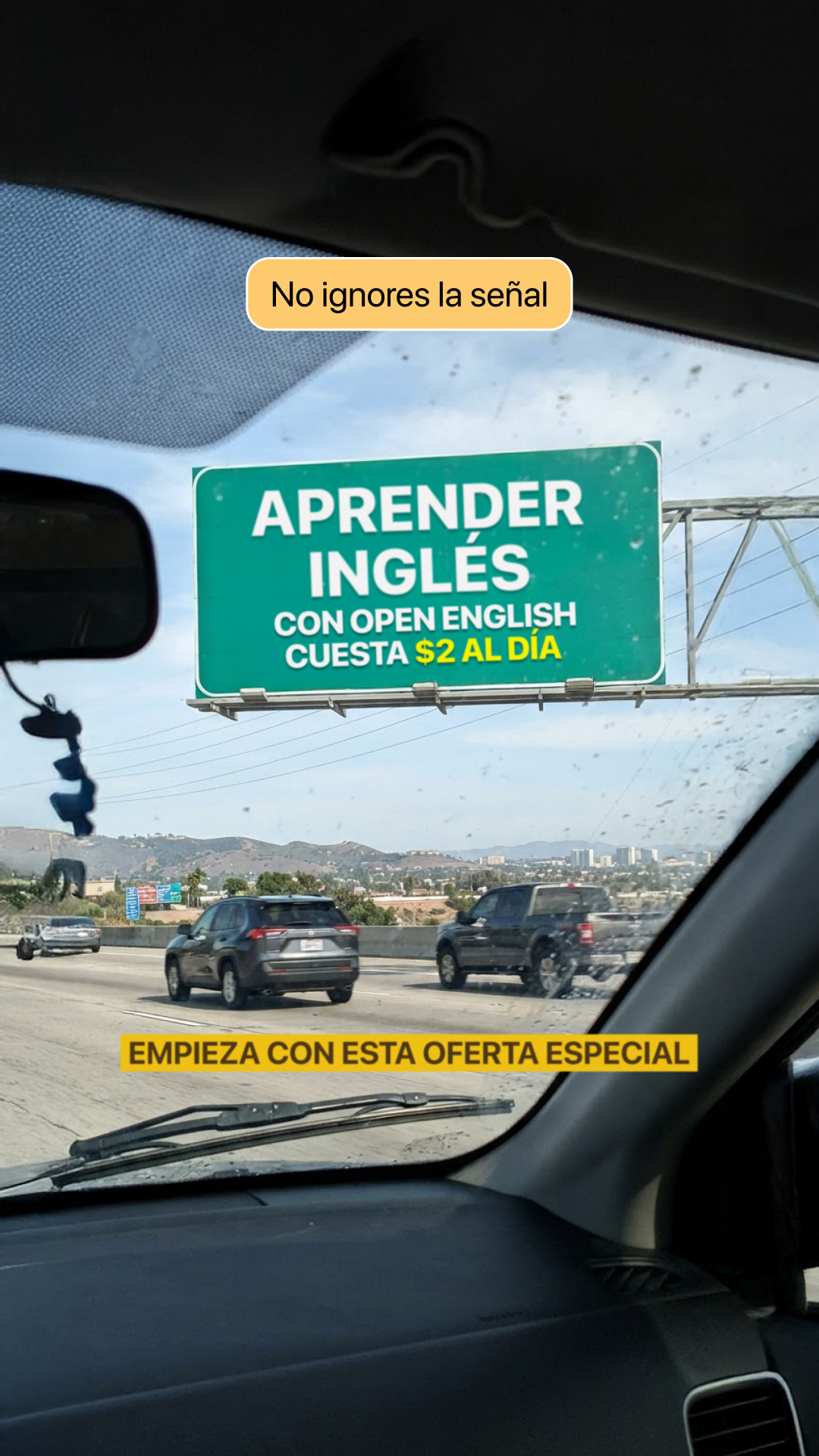 Open English Facebook ad: ¡Atrápala ya!