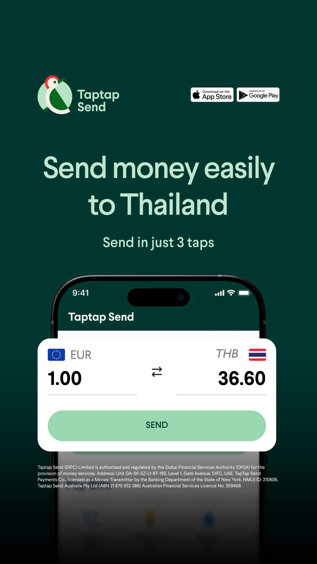 Taptap Send Facebook ad