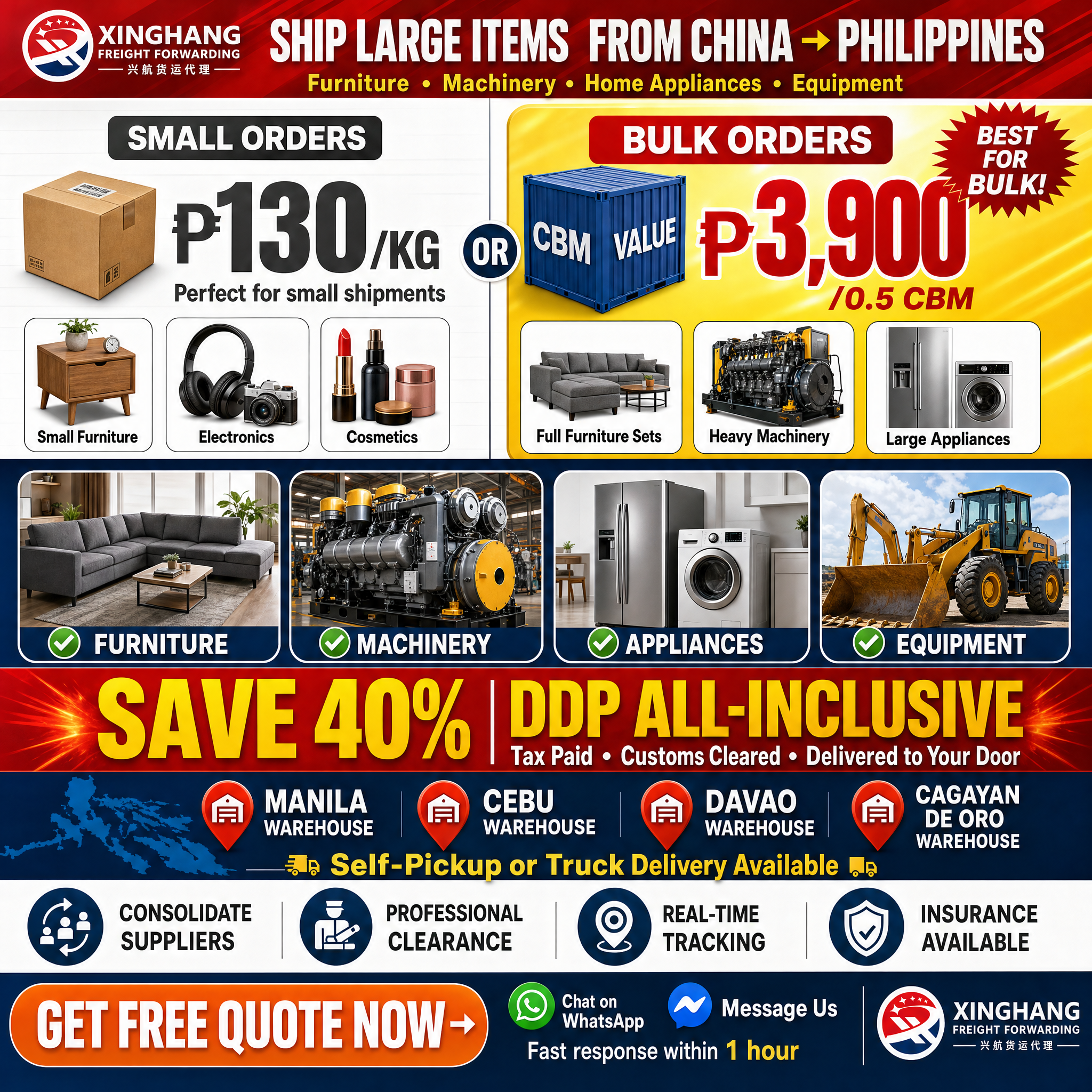 XH Freight Forwarding Facebook ad: Grab this rate before it’s gone!