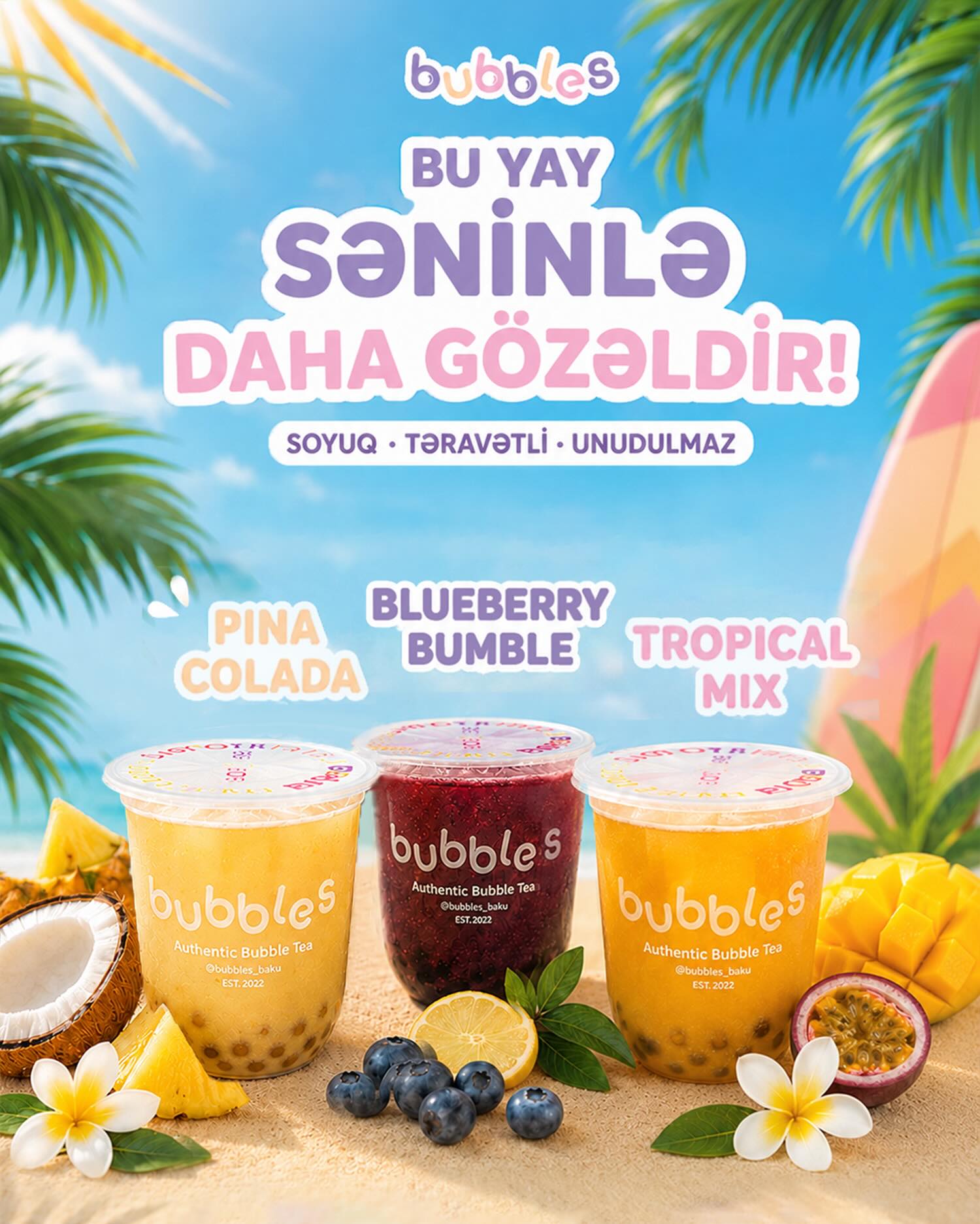 Bubbles Facebook ad: Bu yay mövsümi menyumuzla daha dadlı olacaq