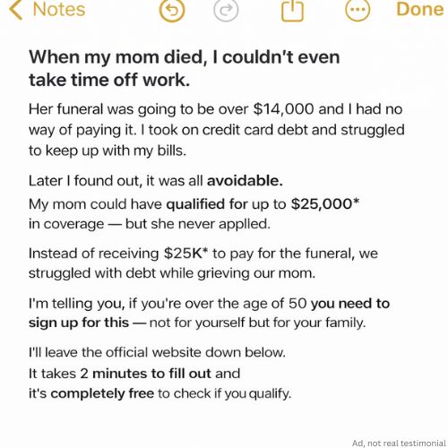 Megan Cooper Facebook ad: Up to $25k* in Final Expense Coverage