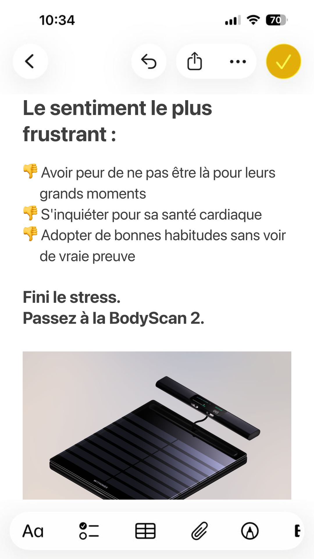 Withings Facebook ad: Votre santé, en 90 secondes.