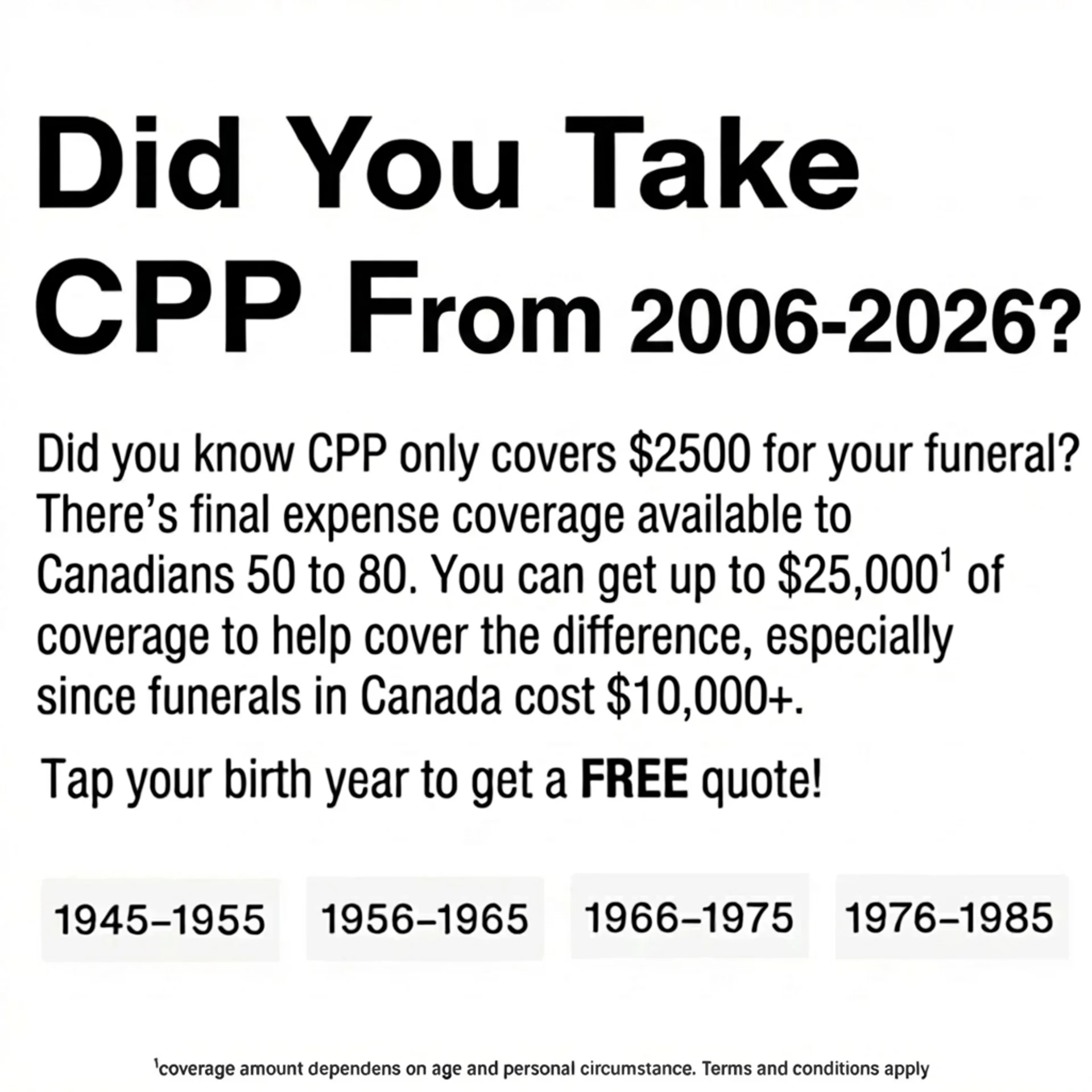 Ethan Johnson Facebook ad: Get Up To $250,000 In Coverage