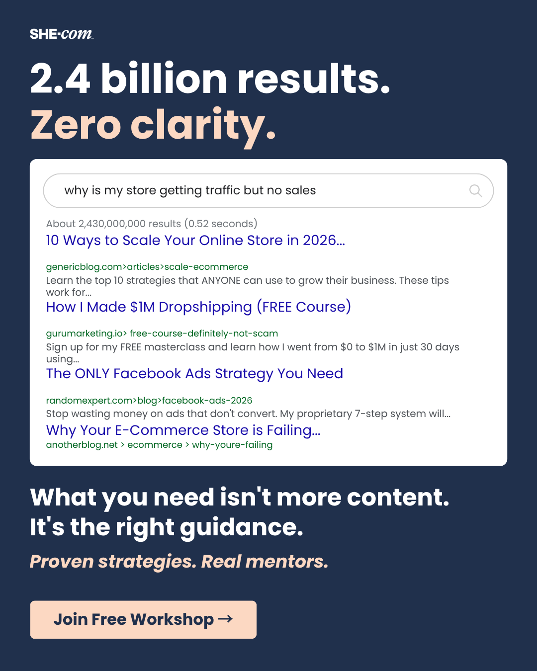 SHE-com Community For Women in Ecommerce Facebook ad