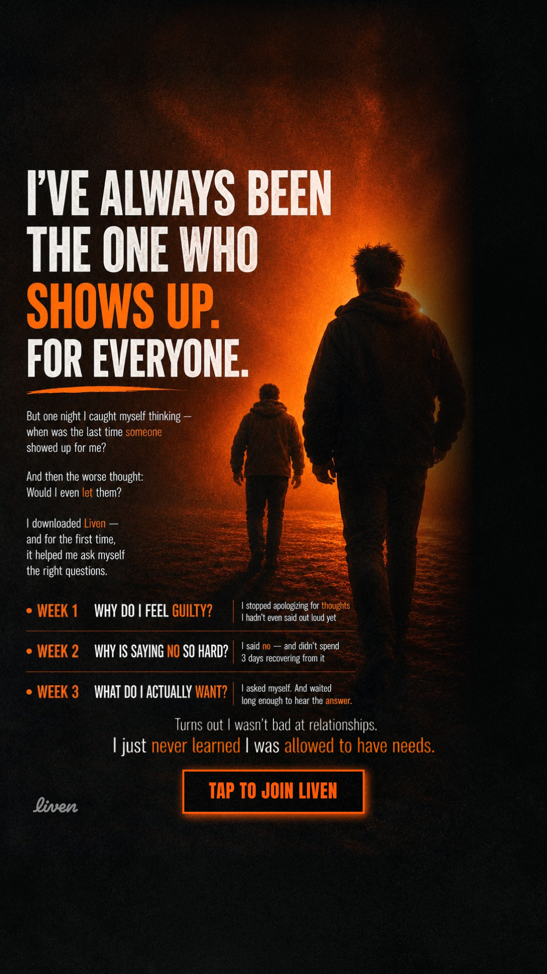 Liven: Self-Discovery Community Facebook ad