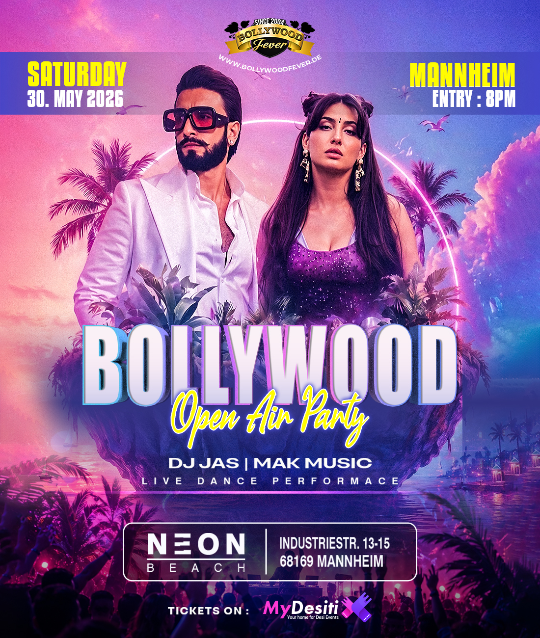 Bollywoodfever.de Facebook ad: BOLLYWOOD OPEN AIR PARTY IN MANNHEIM @ BEACH…