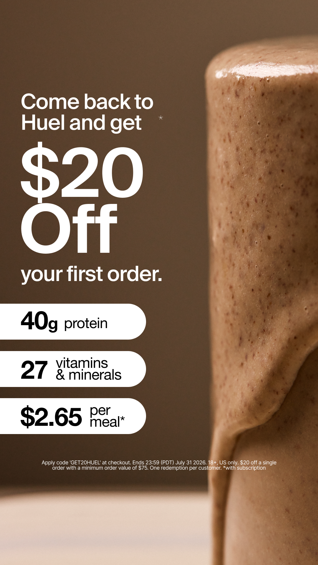 Huel Facebook ad