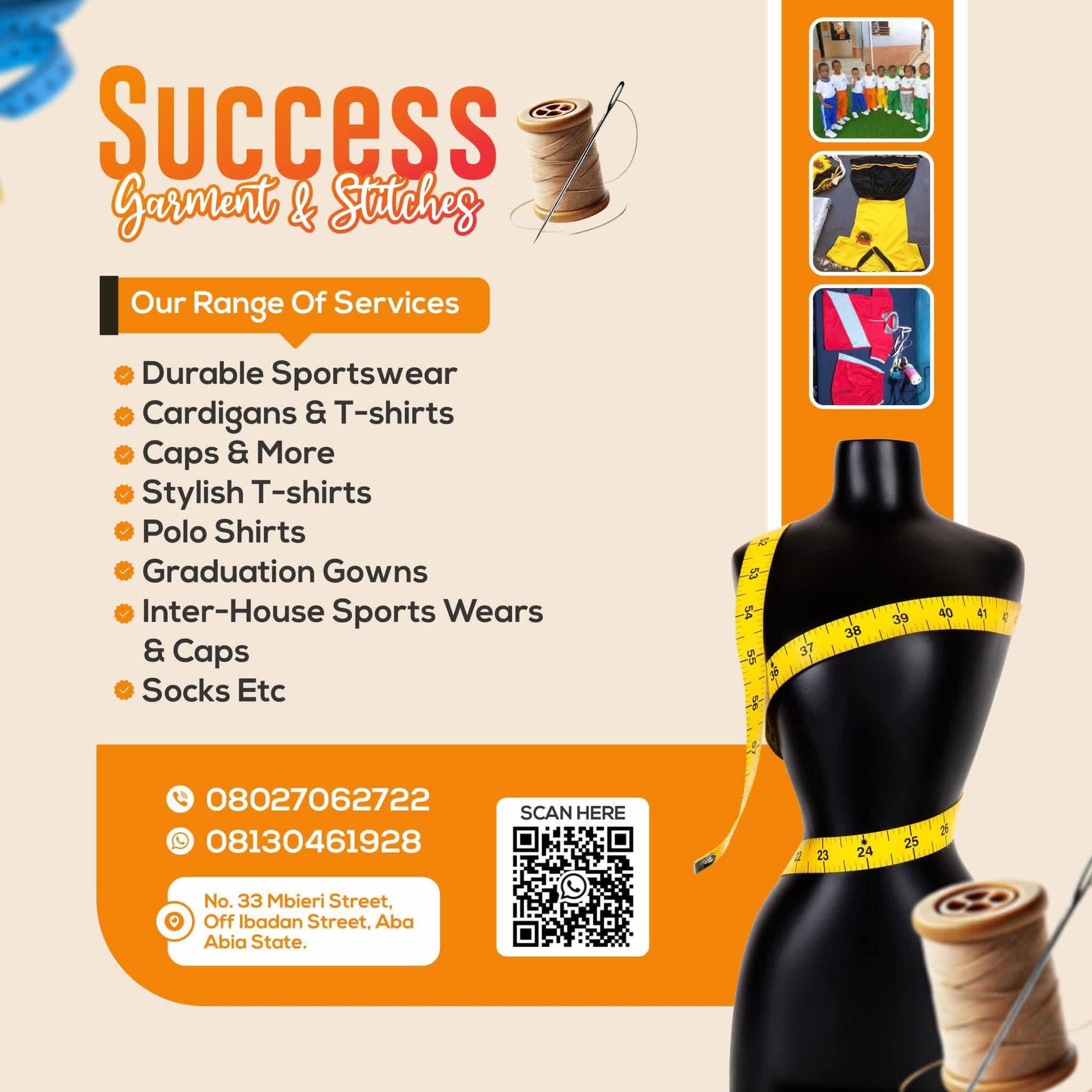 Success Garment & Stitches Facebook ad