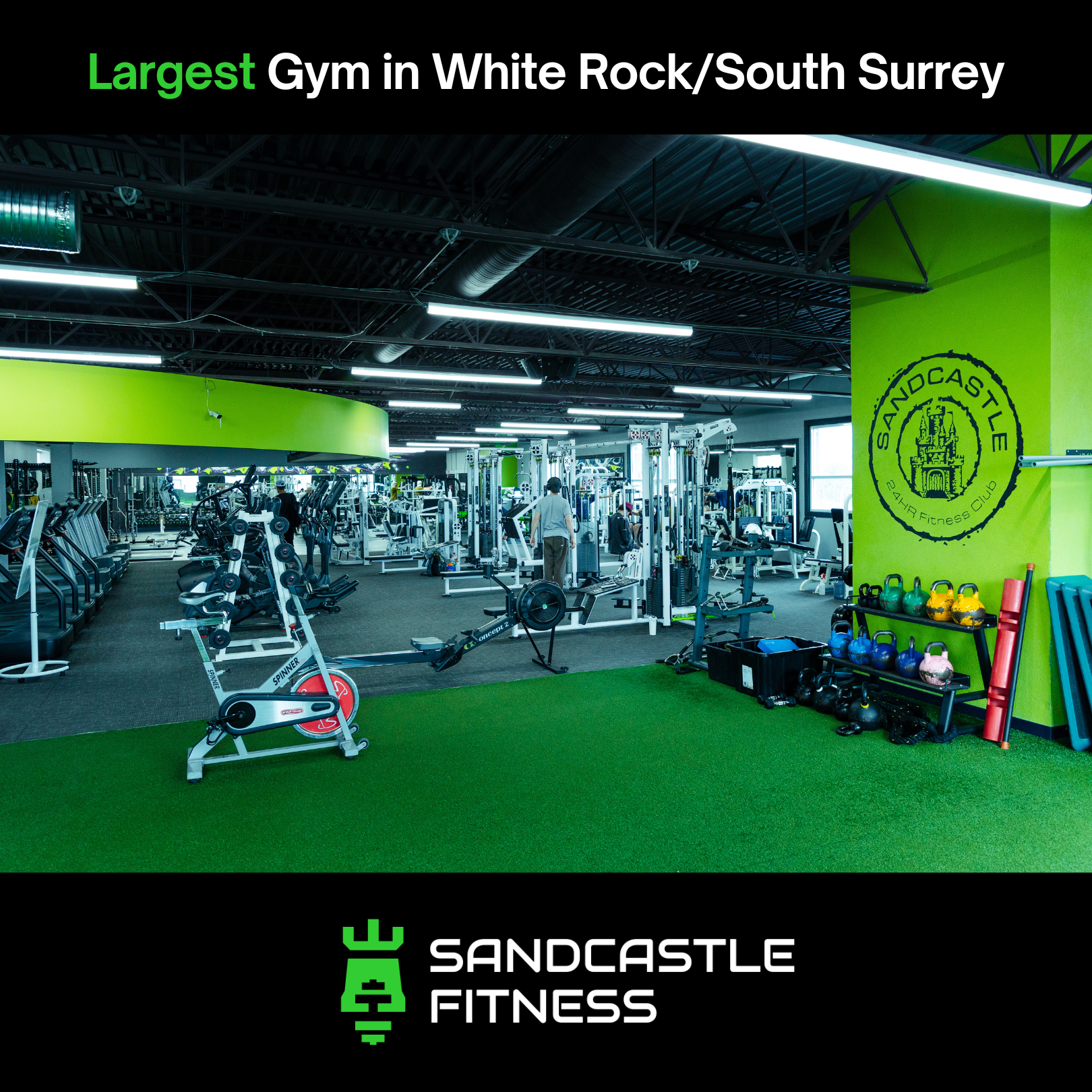 24HR Sandcastle Fitness Club Facebook ad: All of the equipment and facilities you need…