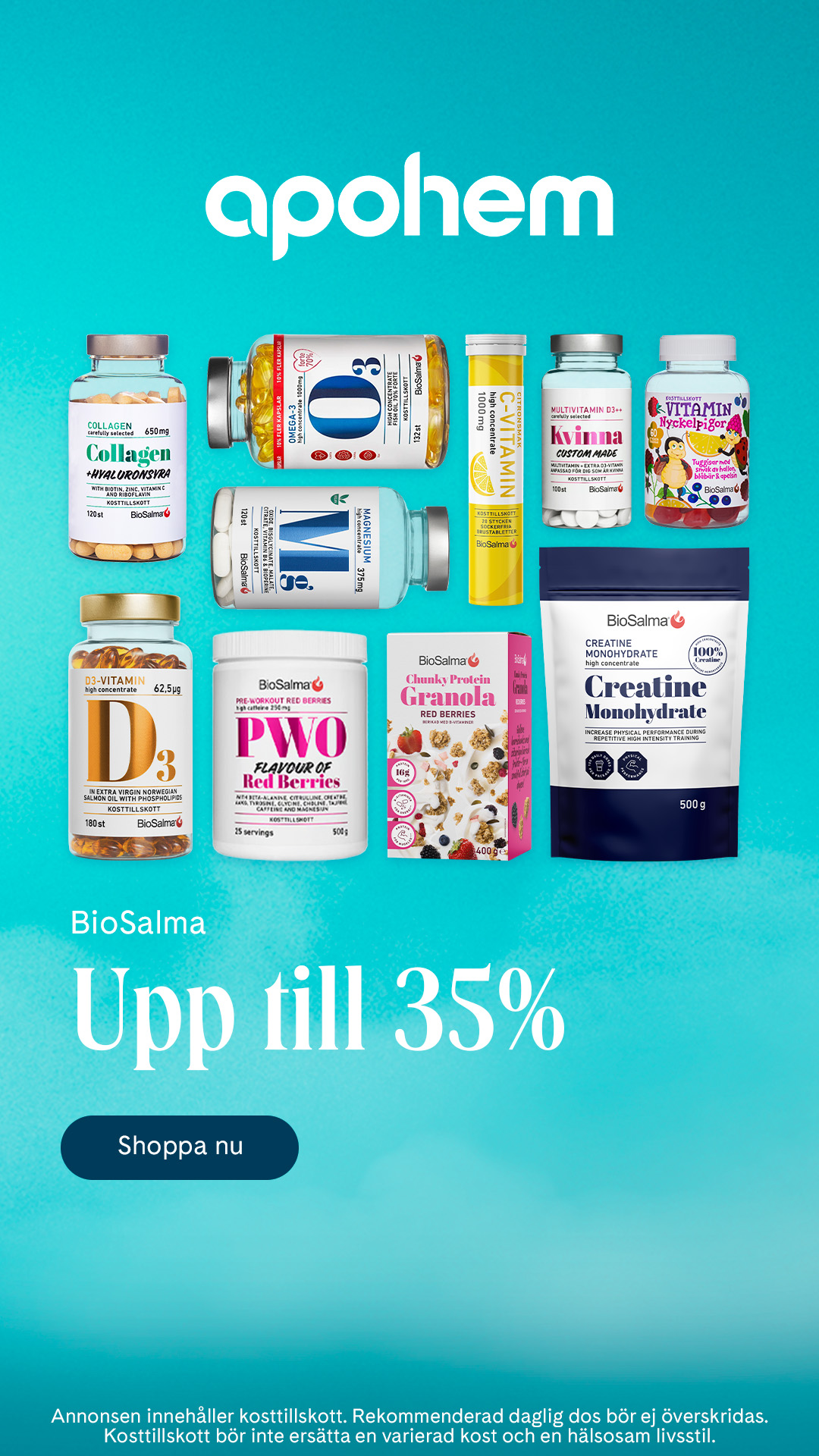 Apohem Facebook ad: Upp till 35%