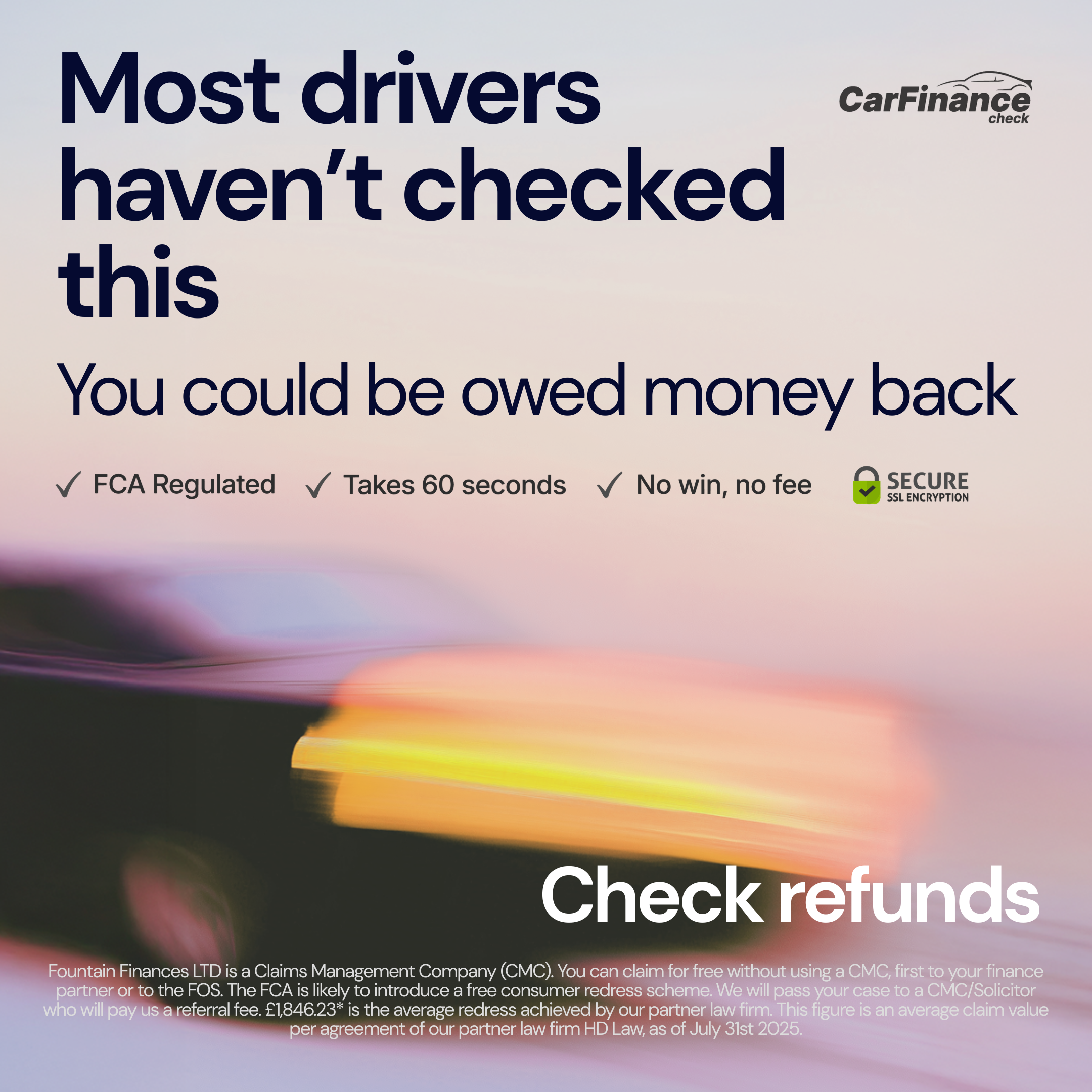 CarFinance Check Facebook ad from Mar 20, 2026