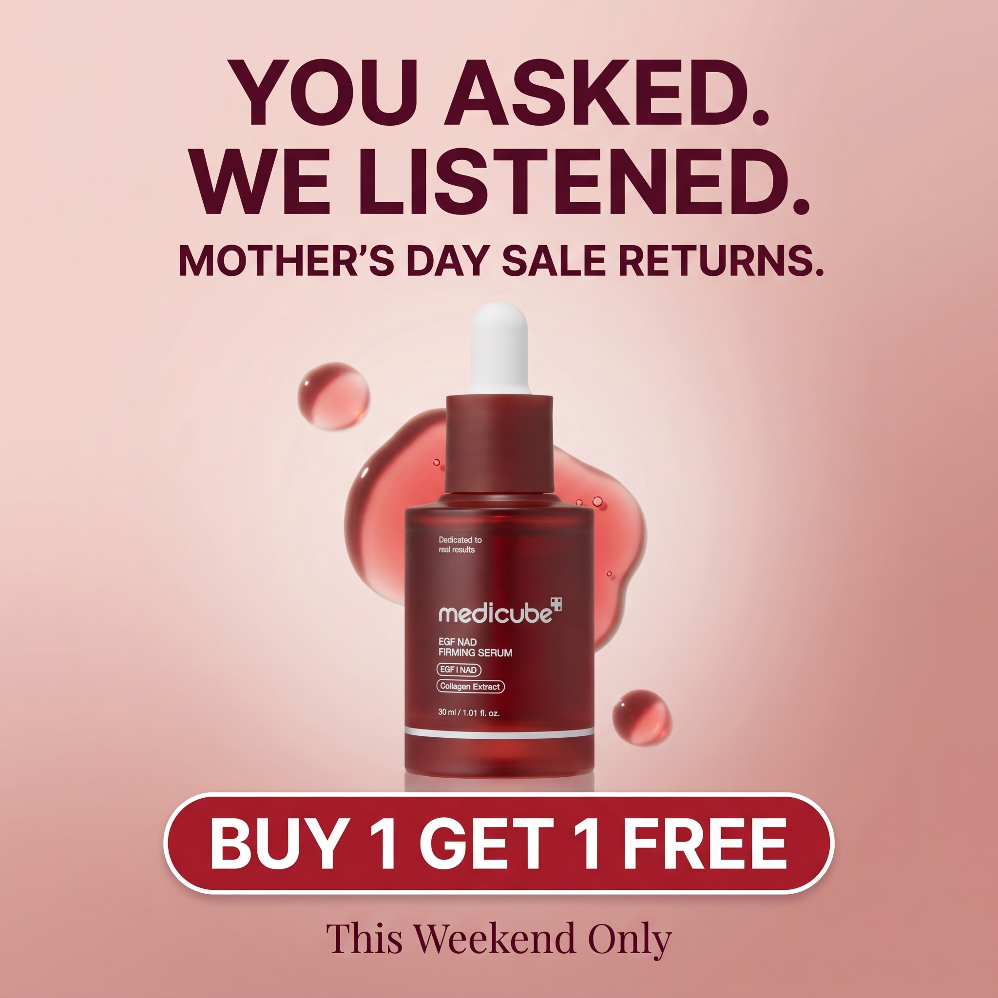 BloomMix Facebook ad: You asked. We listened. 50% off is back for the weekend