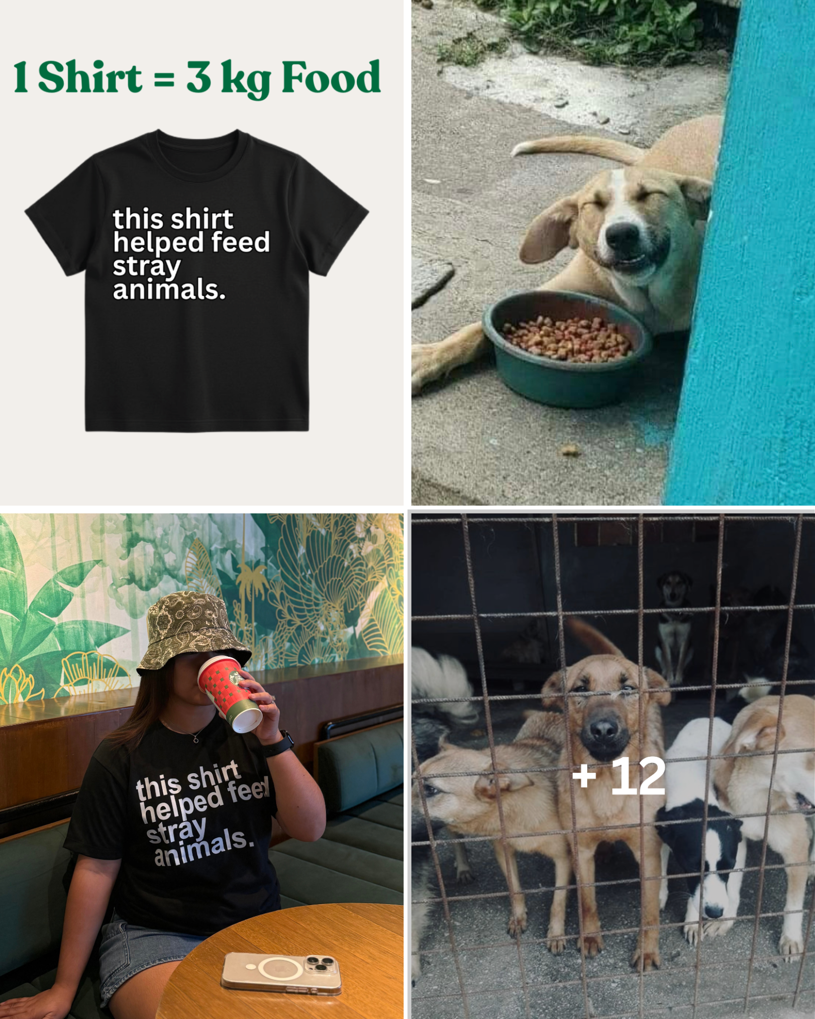 This Page Helped Feed Stray Animals Facebook ad: 1 Shirt = 3kg Of Food For Strays