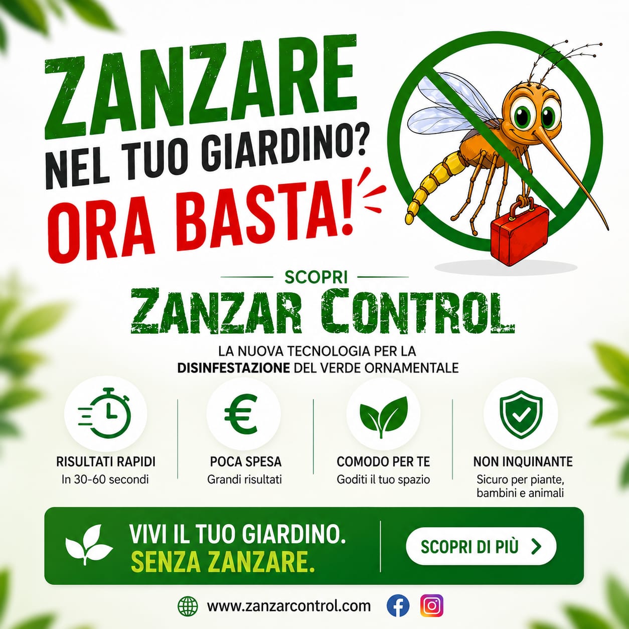 Zanzar Control Facebook ad: Giardino protetto da 1€ al giorno? Scopri Zanzar Control