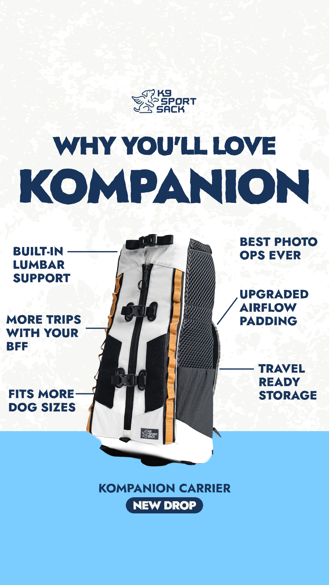 K9 Sport Sack Facebook ad: Made for wherever you’re headed