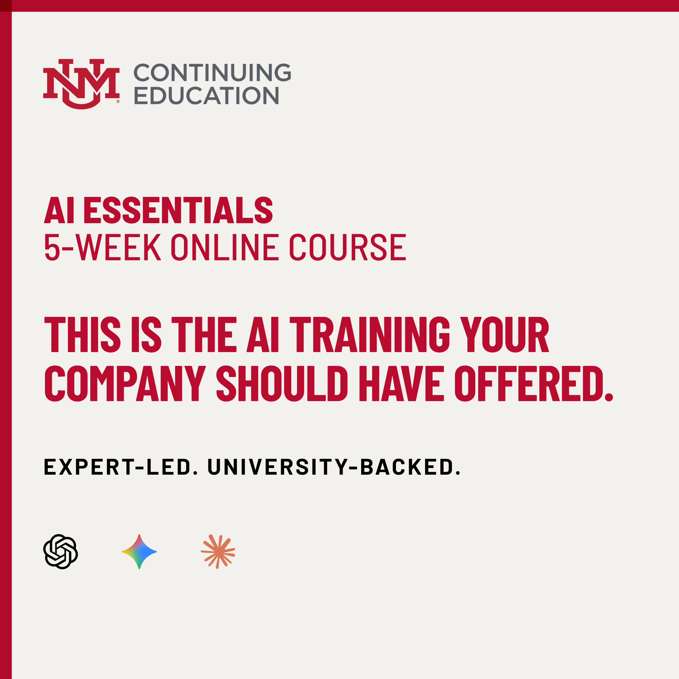 UNM Continuing Education Facebook ad