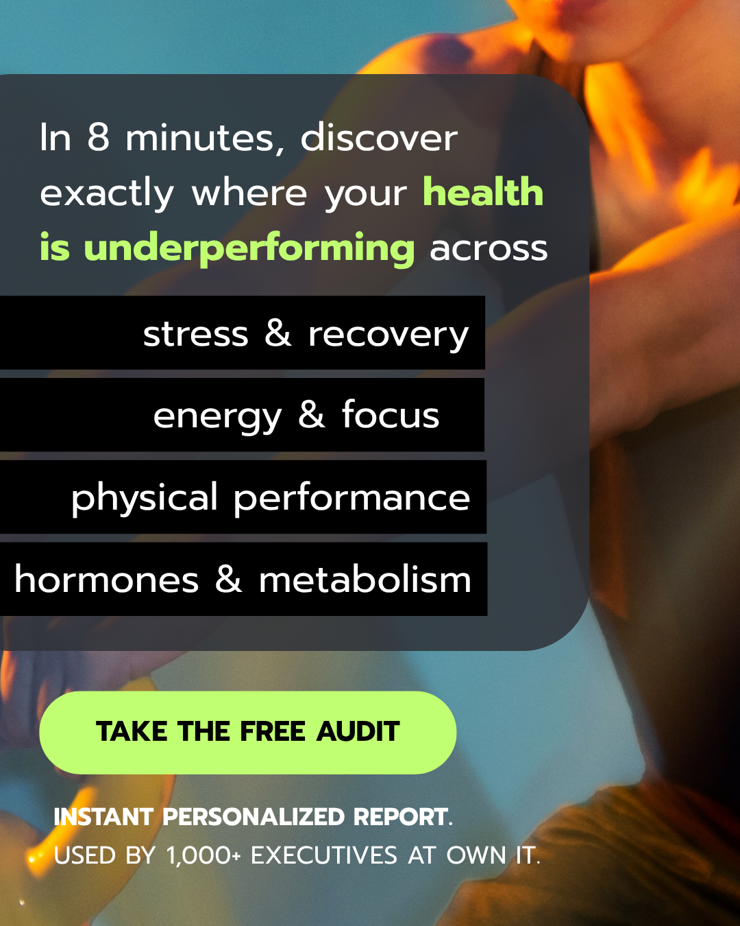 Own It Coaching Facebook ad: FREE Health Performance Audit: Where Are You…