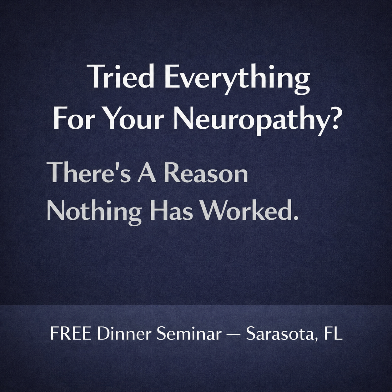 Sarasota Diabetes & Neuropathy Center Facebook ad: Claim Your Spot Before It's Gone