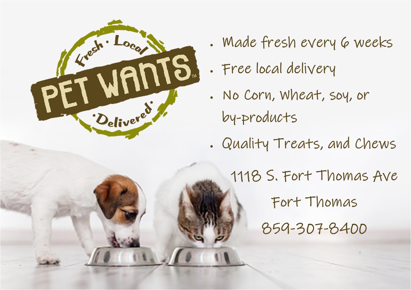 Pet Wants Fort Thomas Facebook ad: Pet Wants - Fresh Local Pet Food