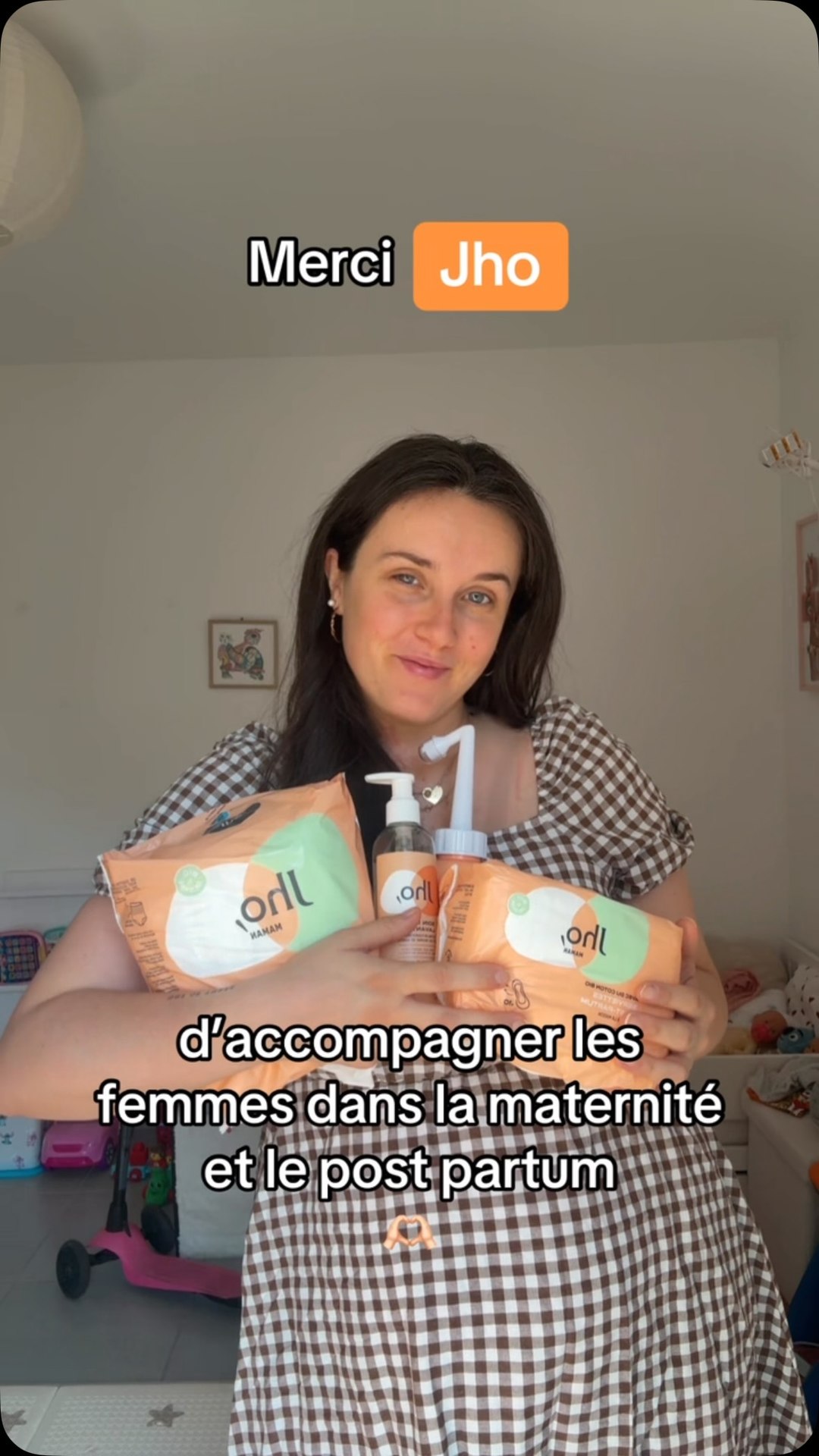 JHO. Facebook ad: Merci @jho.fr de m’avoir accompagné après mon accouchement…
