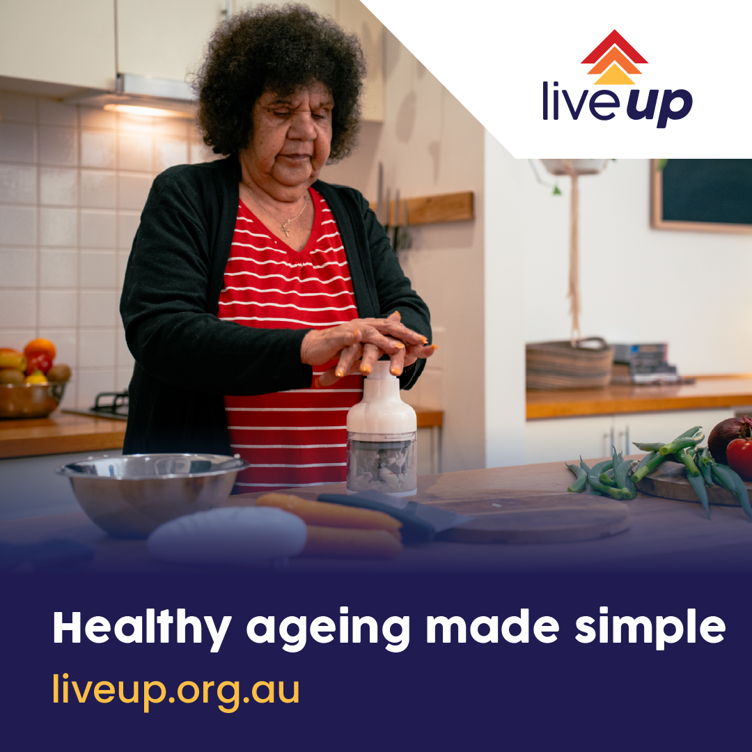 LiveUp Facebook ad: Let us help you age well