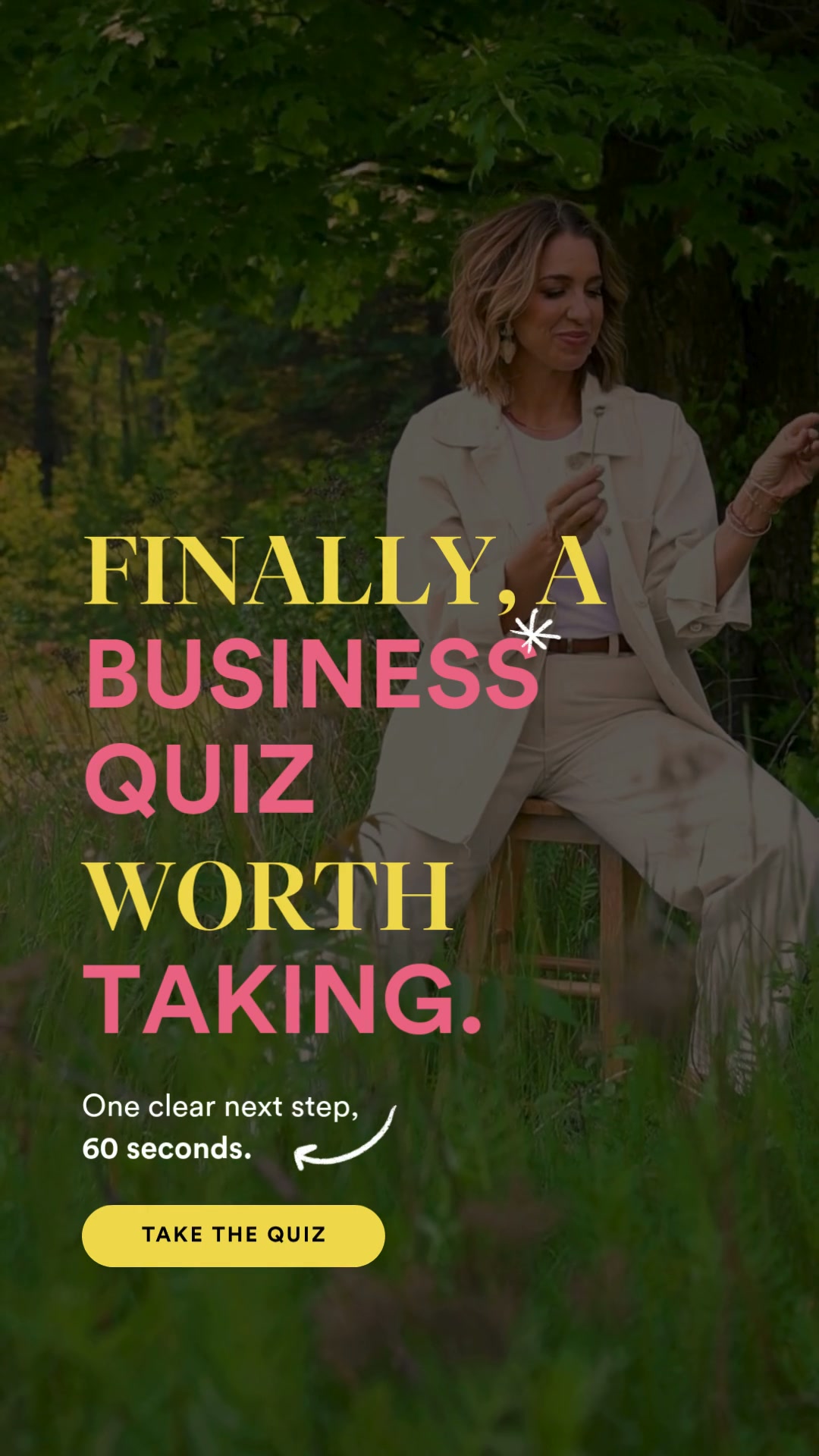 Jenna Kutcher Facebook ad: Finally, a business quiz worth taking.