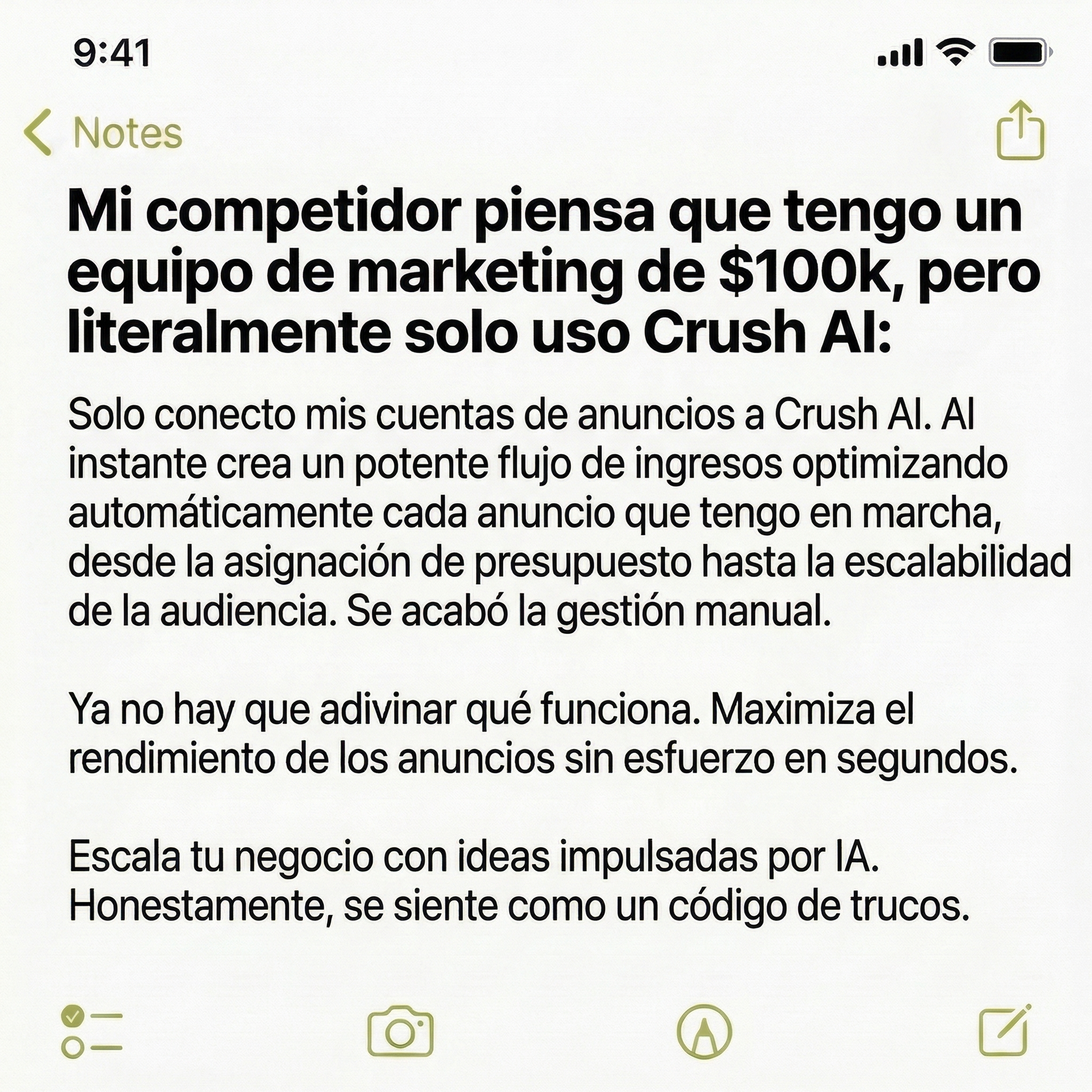 trycrush.ai Facebook ad