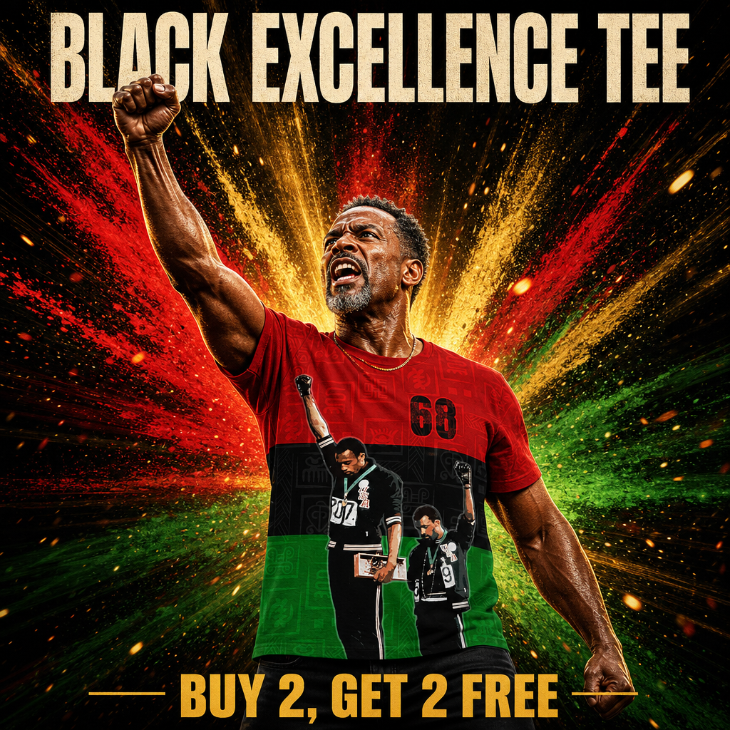Melaninful Facebook ad: Buy 2 Get 2 Free: Black Excellence Tees
