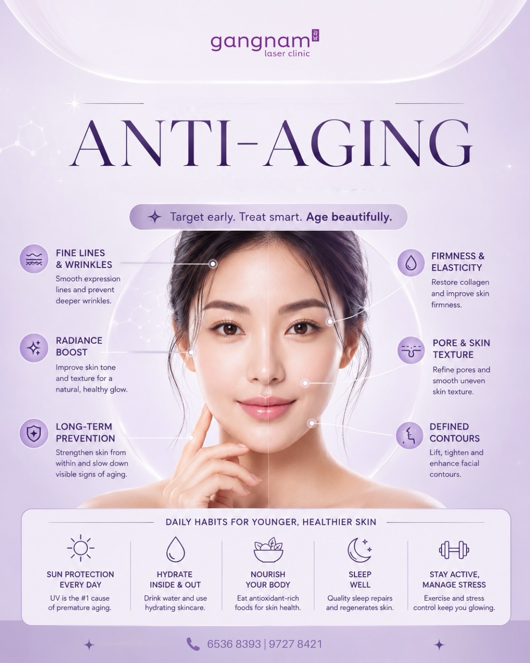 Gangnam Laser Clinic Facebook ad: Anti-aging is about supporting skin firmness, glow and…