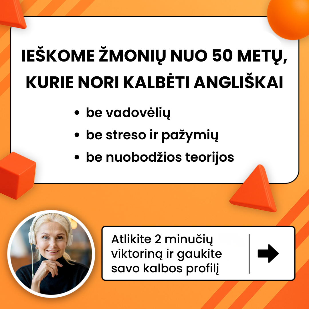 LingoPass Facebook ad: Anglų kalba suaugusiems per 30 dienų