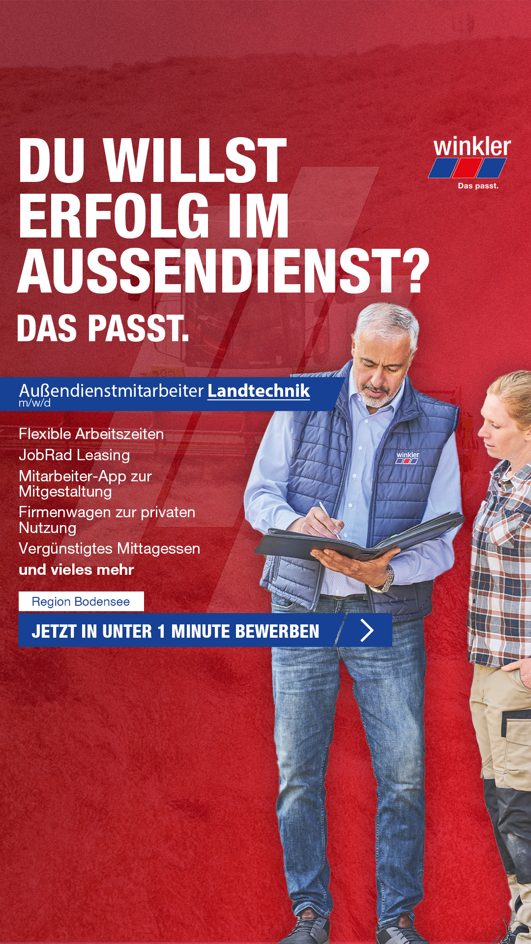 winkler Karriere Facebook ad: In unter 1 Min. kennenlernen