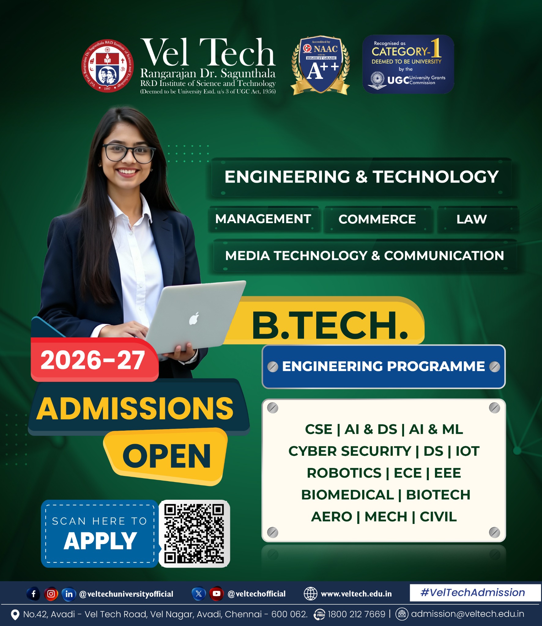 Veltech Deemed to be University Facebook ad