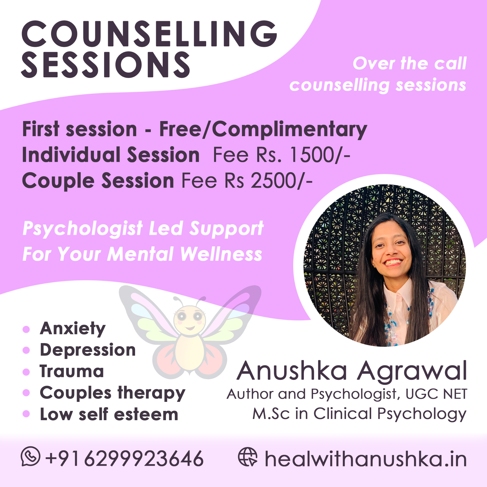 Psychologist Anushka Agrawal Facebook ad: Mental Health Care For All