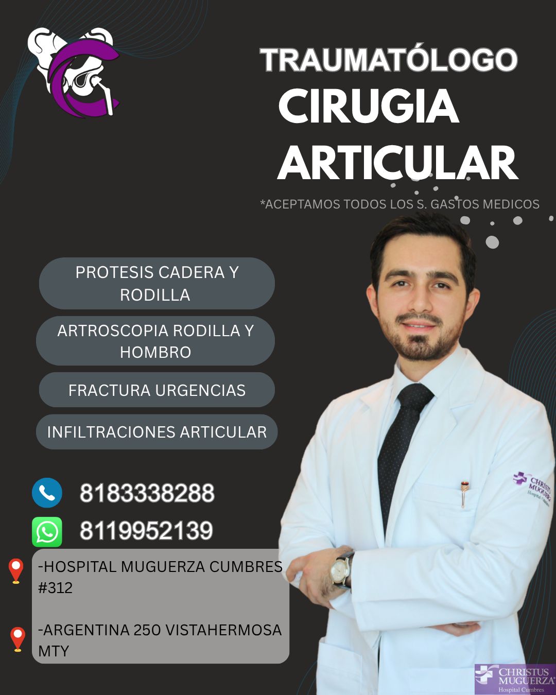Dr.Eduardo Cornejo cirujano articular Facebook ad: ¿Dolor en rodilla, hombro o cadera?
