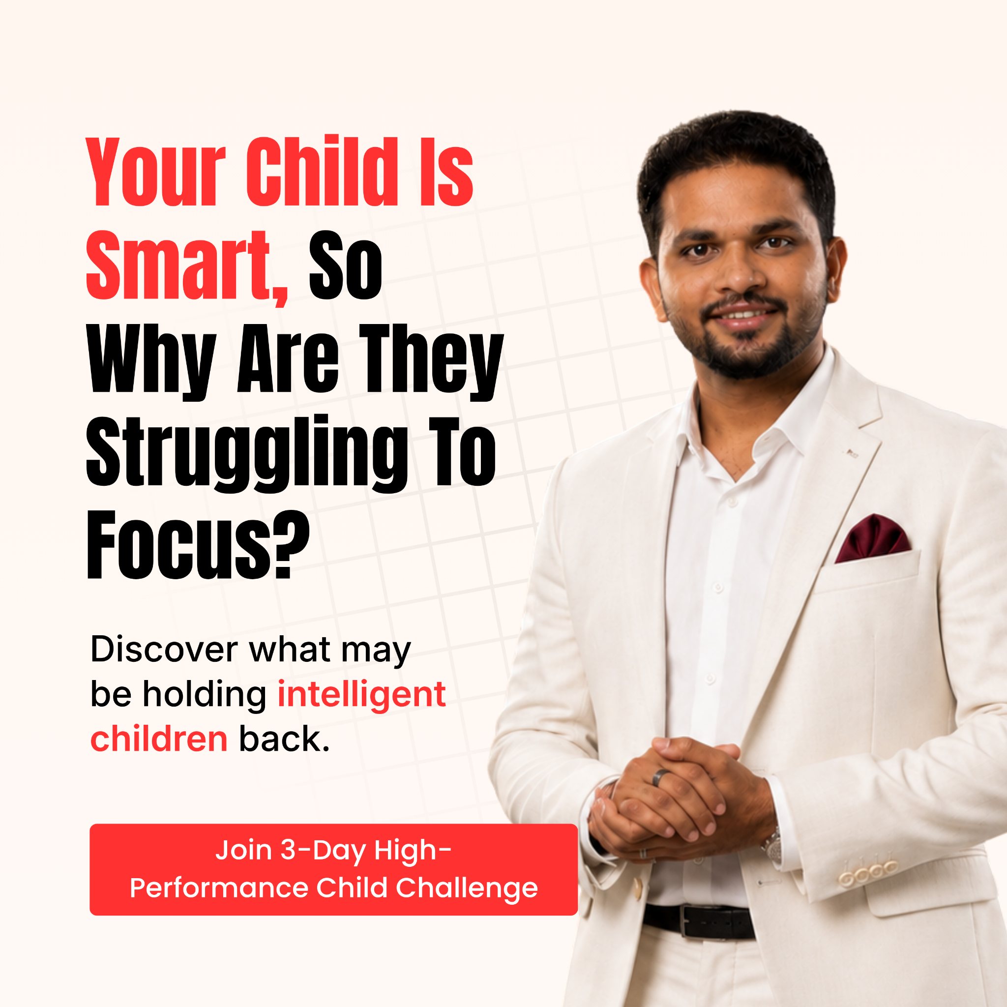 Ritesh Sahu Facebook ad: Join The 3-Day High-Performance Child Challenge Now