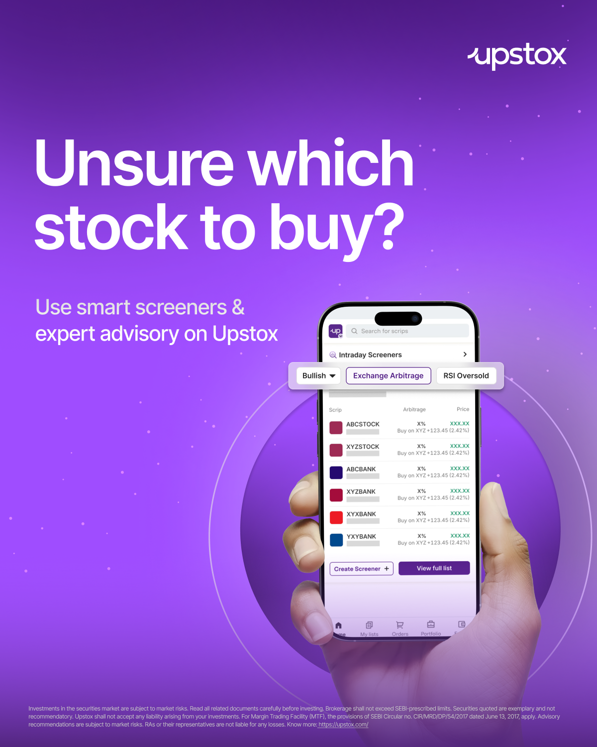 Upstox Facebook ad: Open your FREE Demat now!
