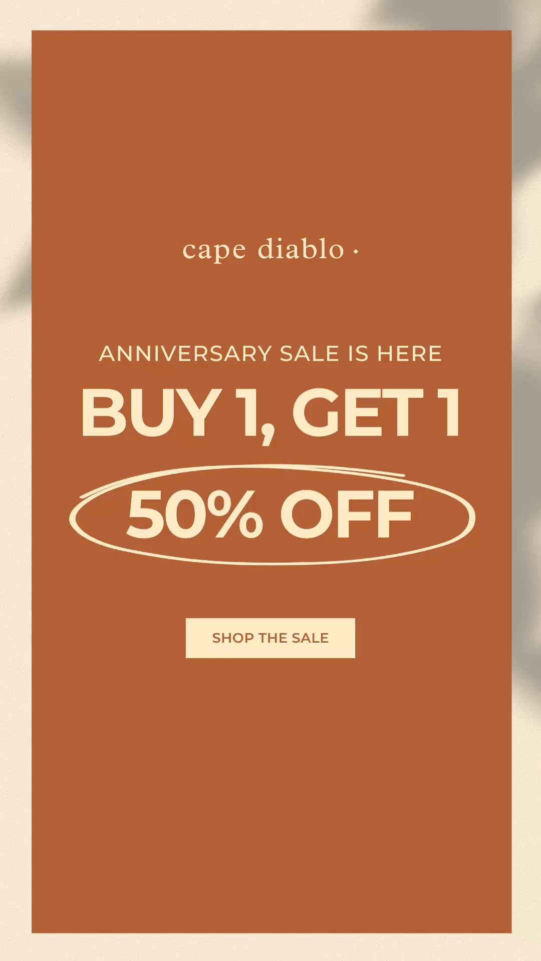 Cape Diablo Facebook ad: BUY 1, GET THE 2ND 50% OFF
