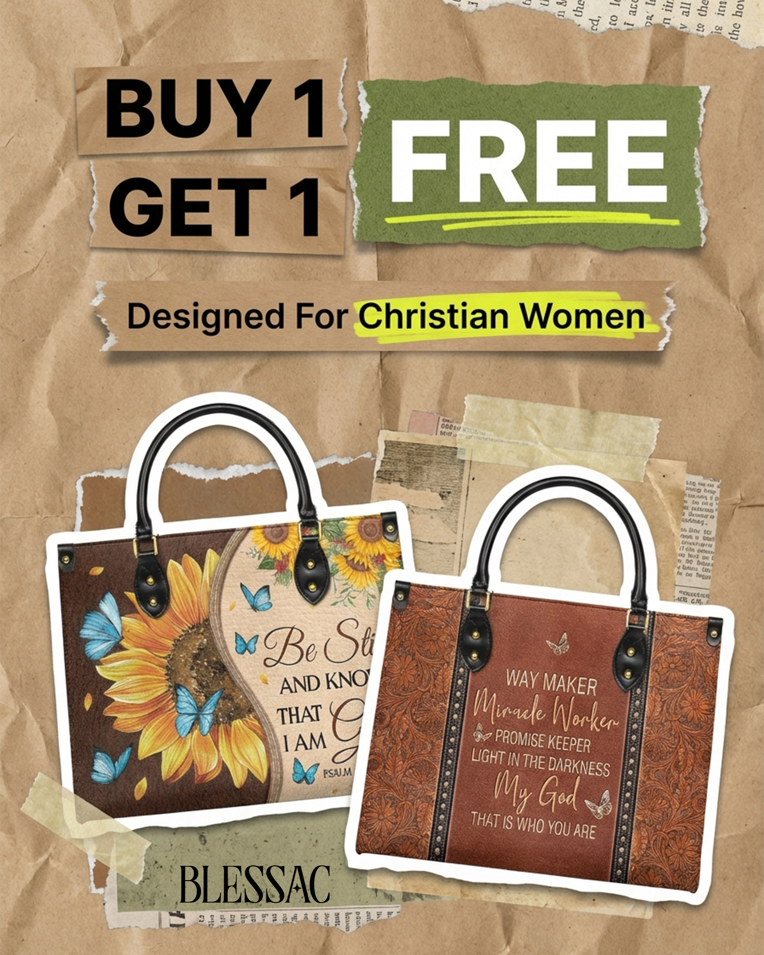 Blessac - Leather Handbags Inspired by Bible Verses Facebook ad